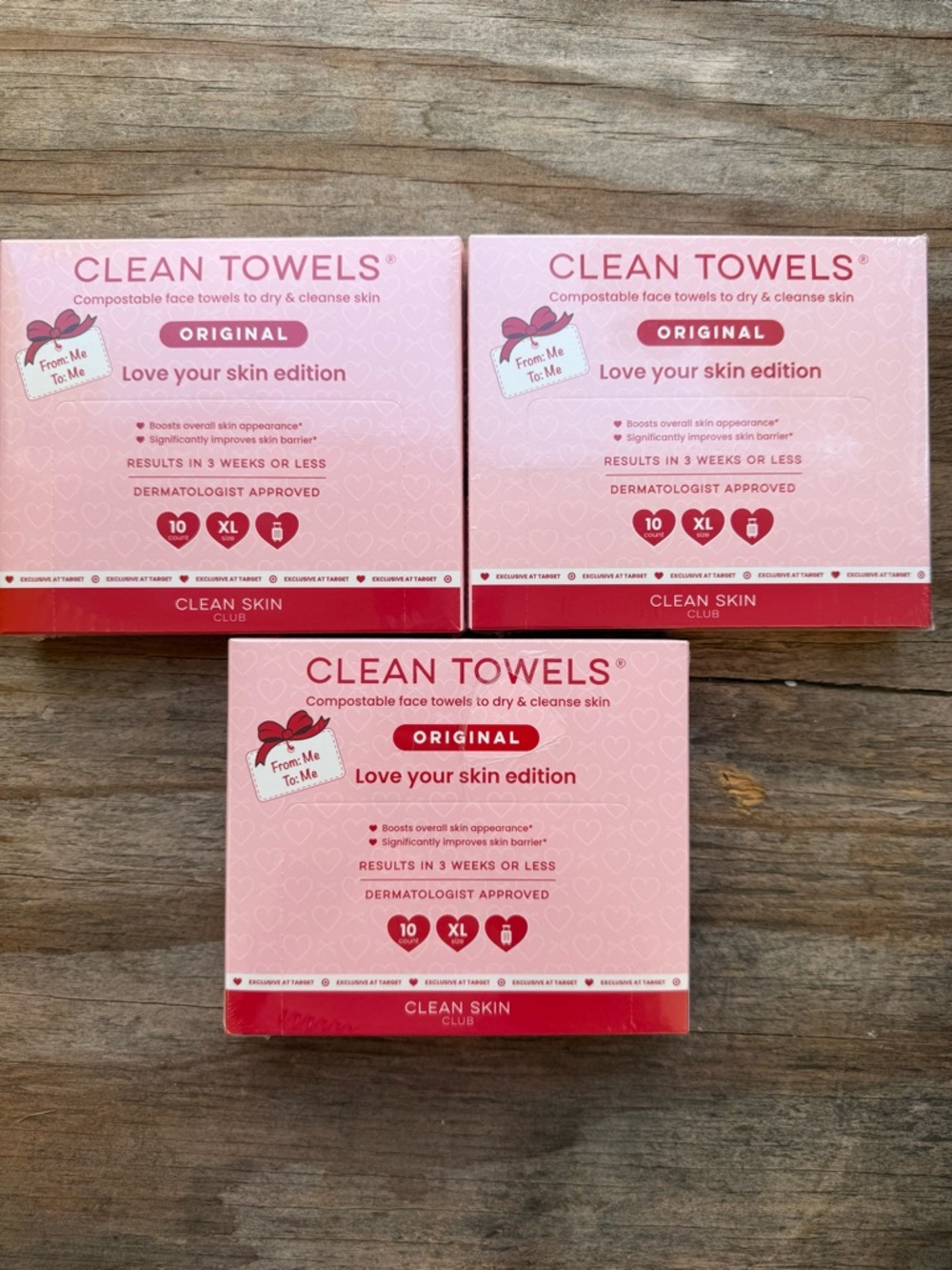 3x CLEAN TOWELS Compostable FACE ORIGINAL XL CLEAN SKIN RESULTS
3 WEEKS OR LESS